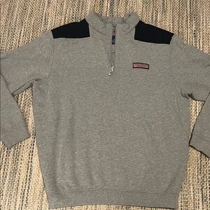 Vineyard Vines Gray and Black Zip-Up Sweater